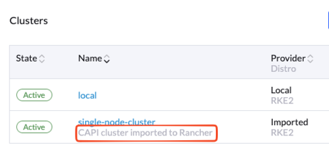 Cluster Rancher importado com descrição padrão