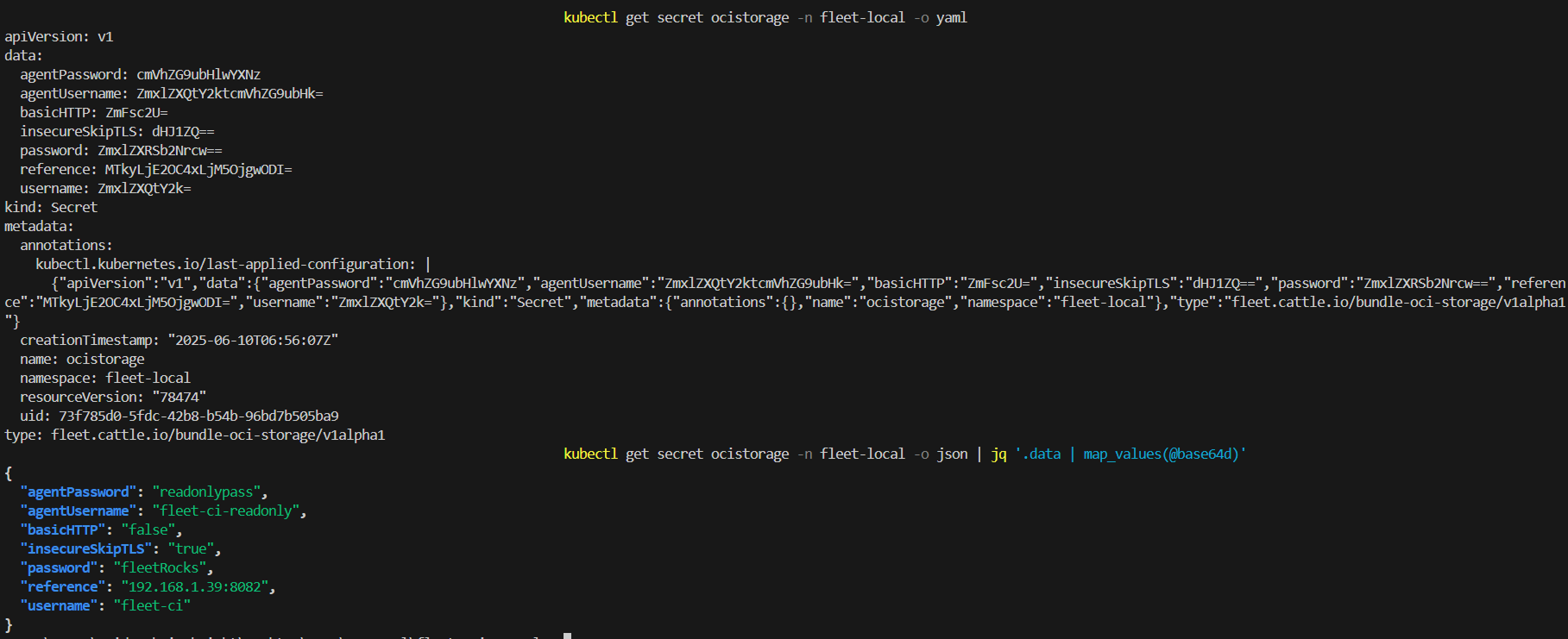A screenshot of OCI secrets enabled for SUSE® Rancher Prime Continuous Delivery