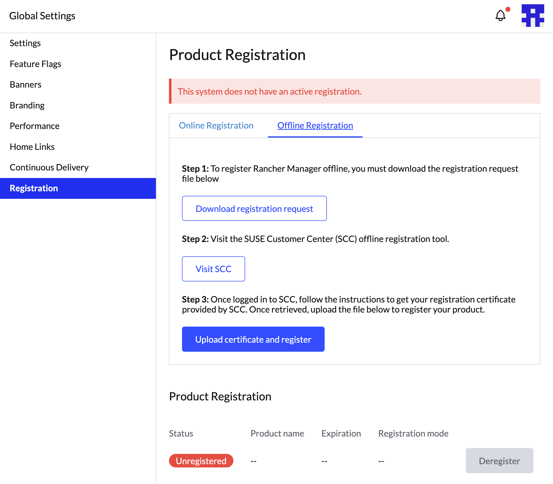 offline scc registration