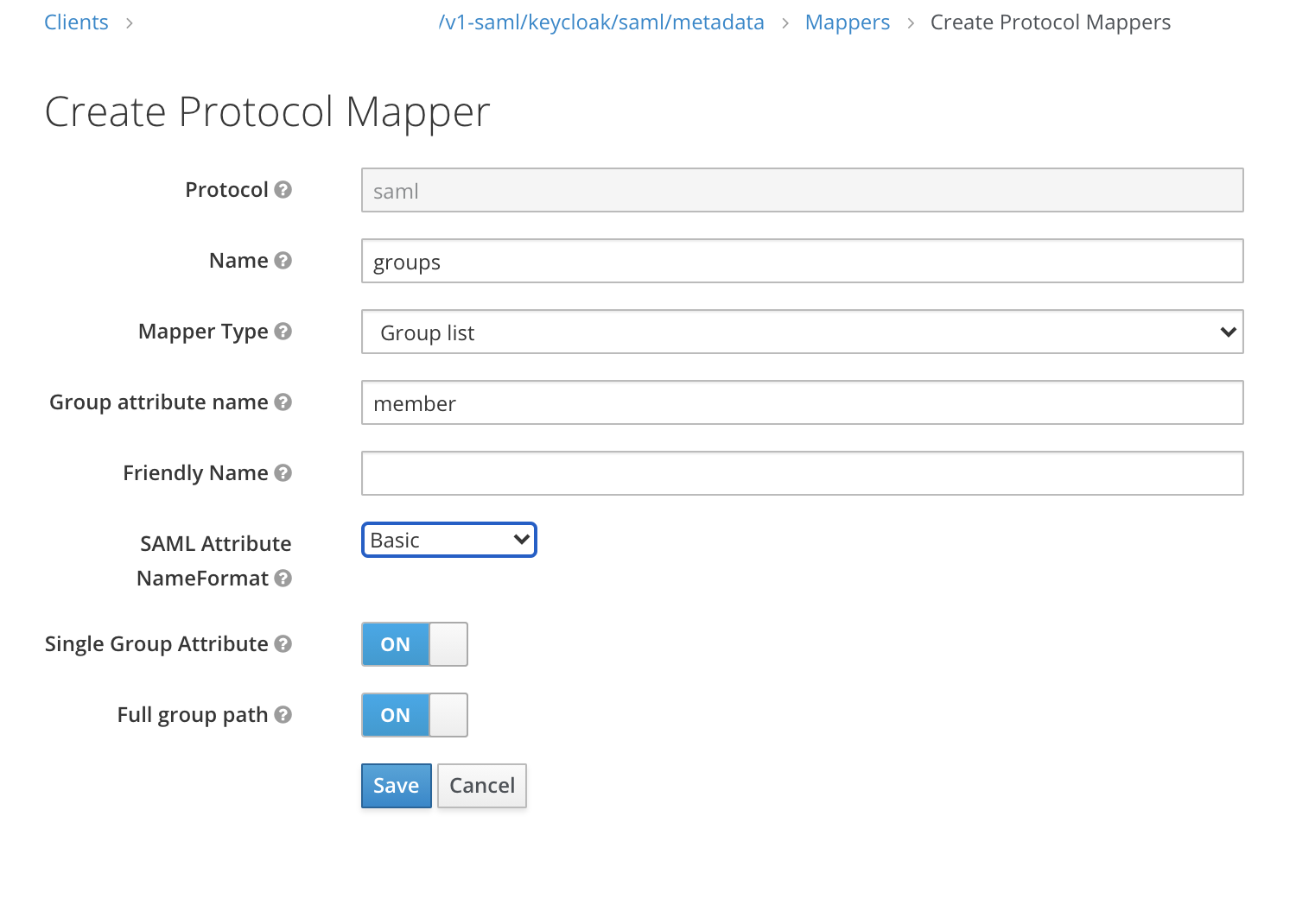 keycloak saml client group mapper