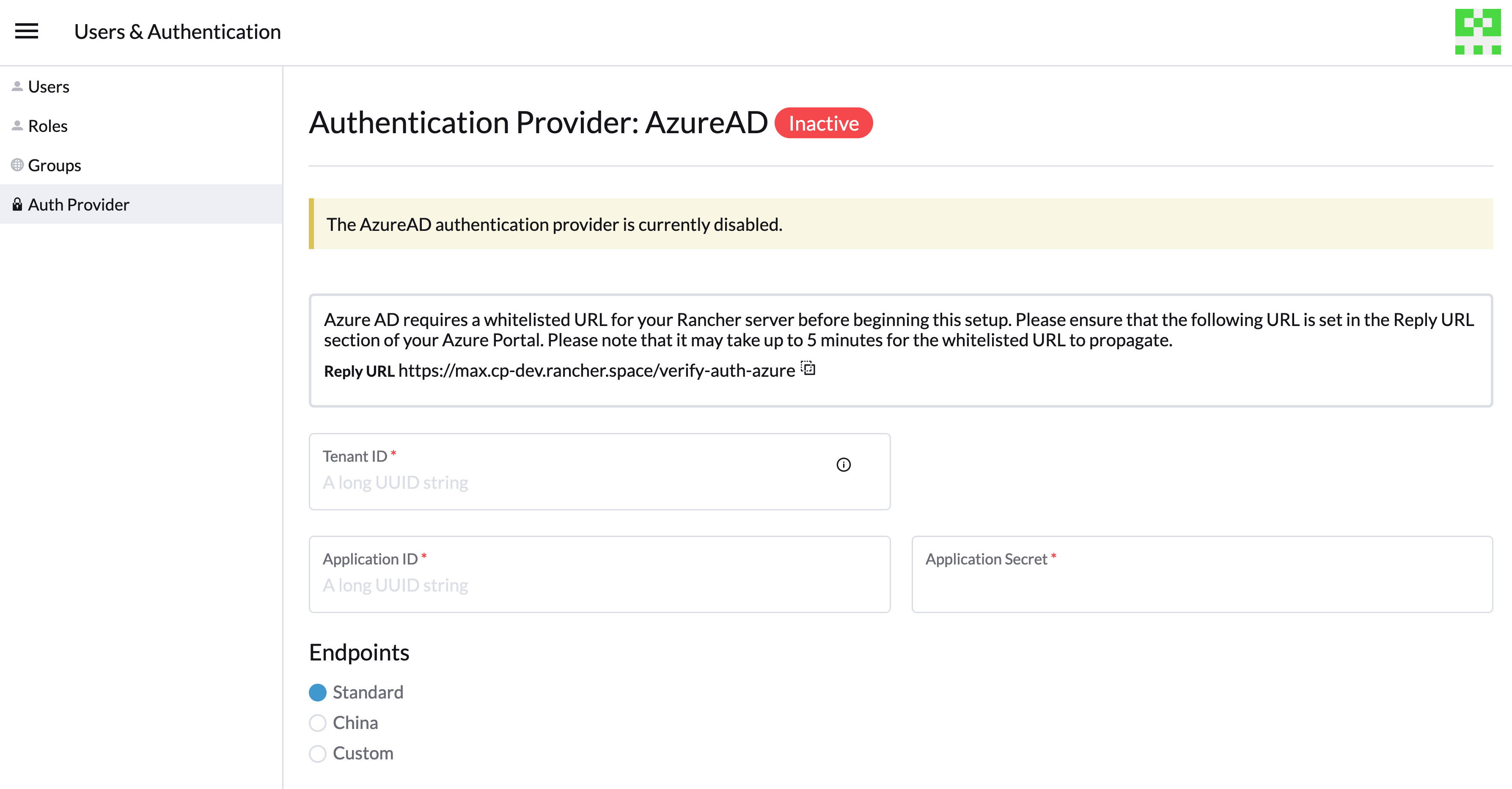 Standard Endpoint Options