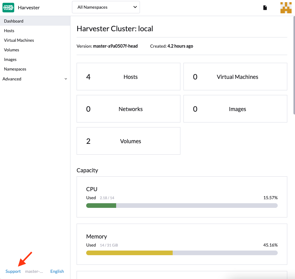 harvester sb support link