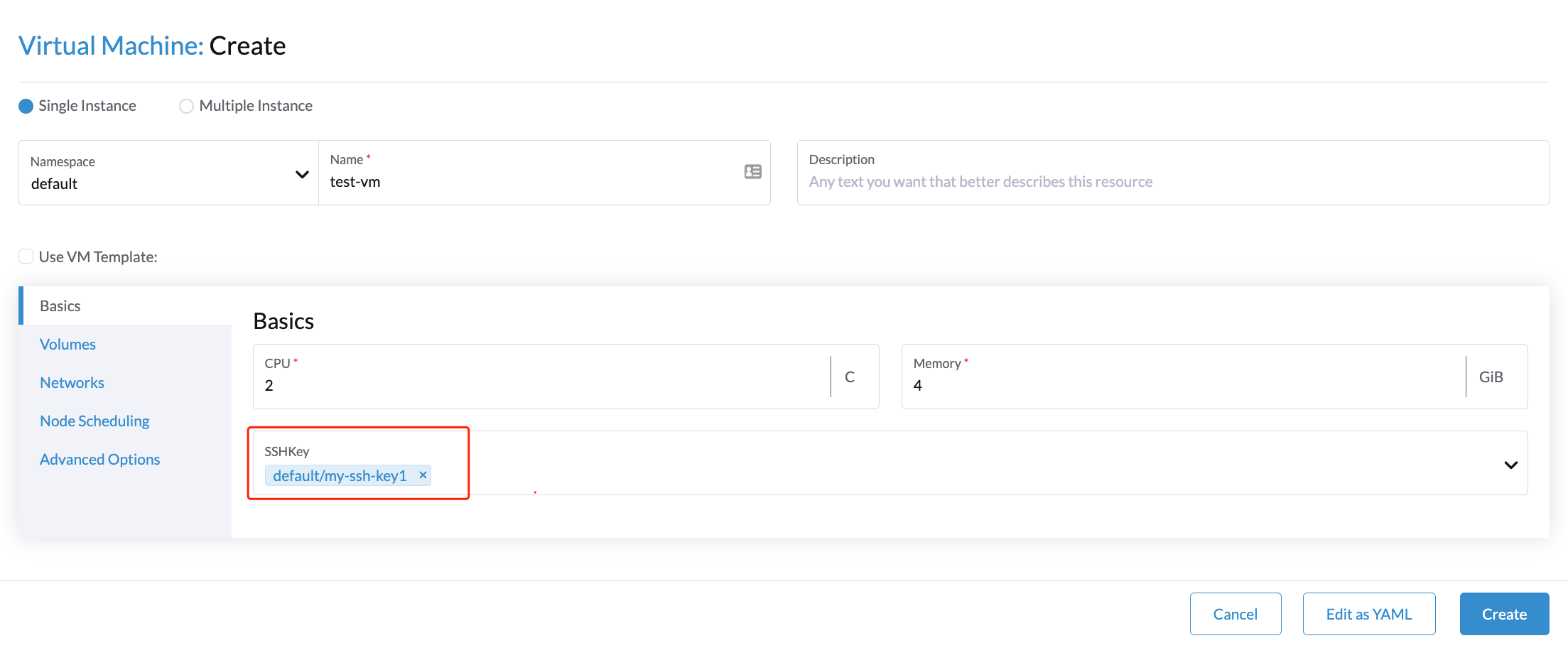 vm ssh keys