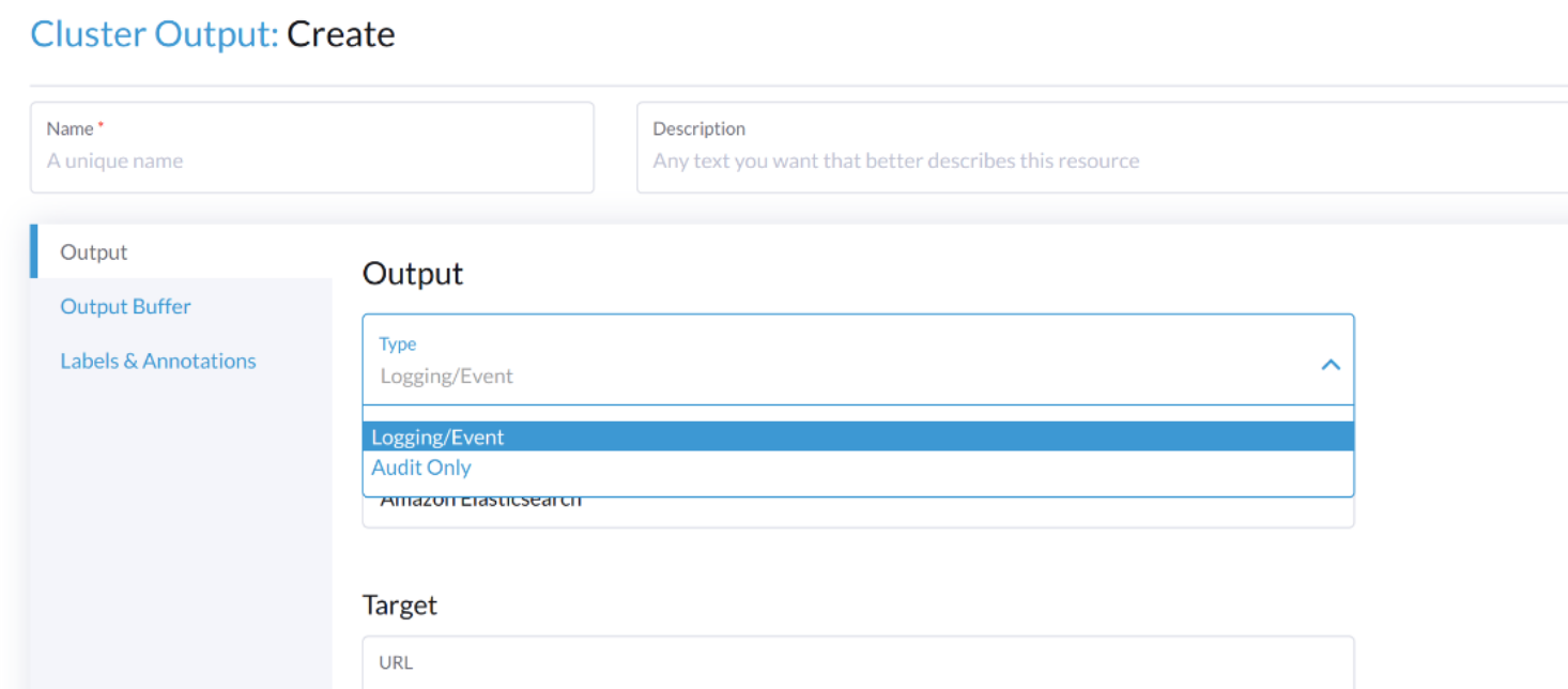 cluster output type