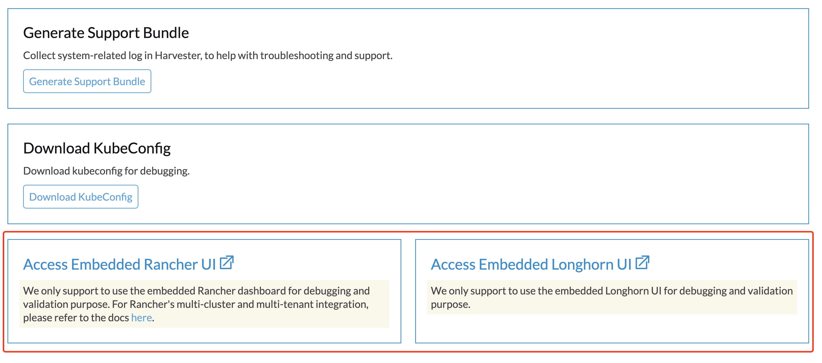 support access embedded ui