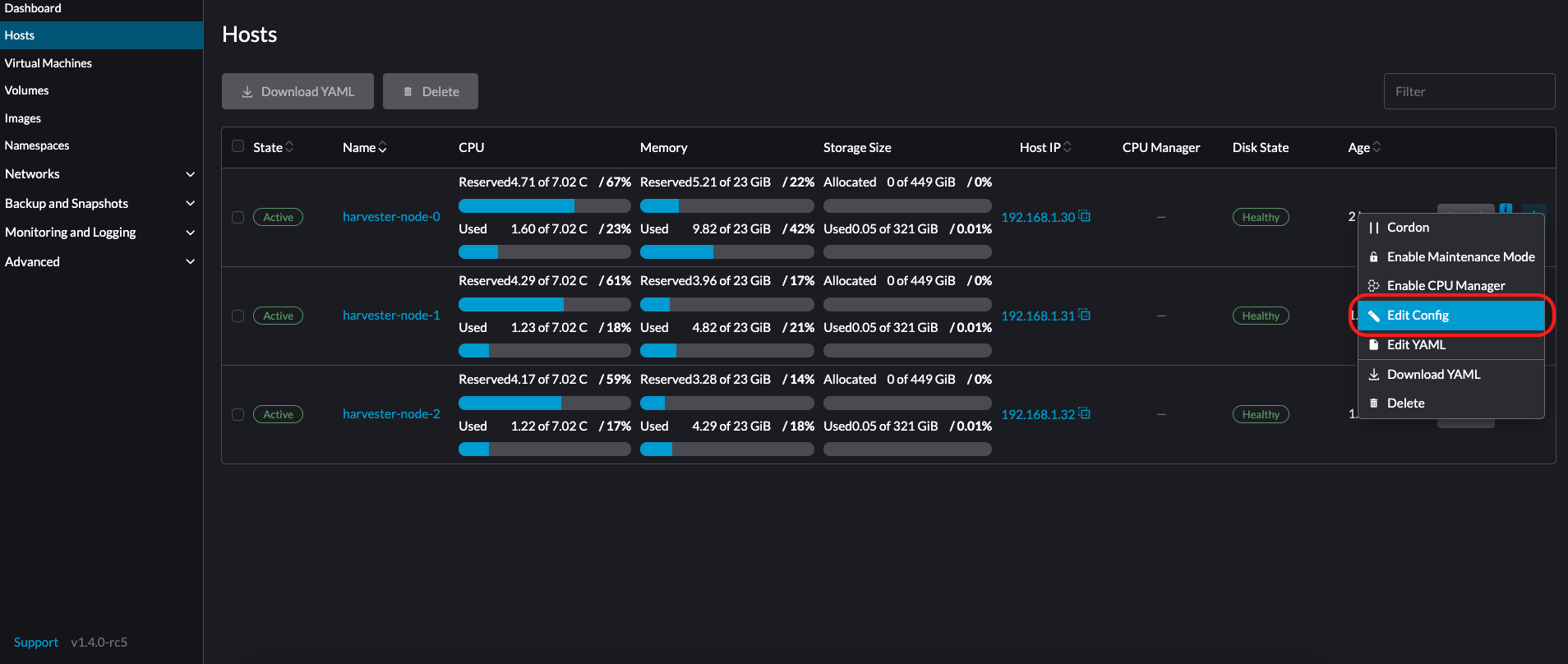 Edit Config