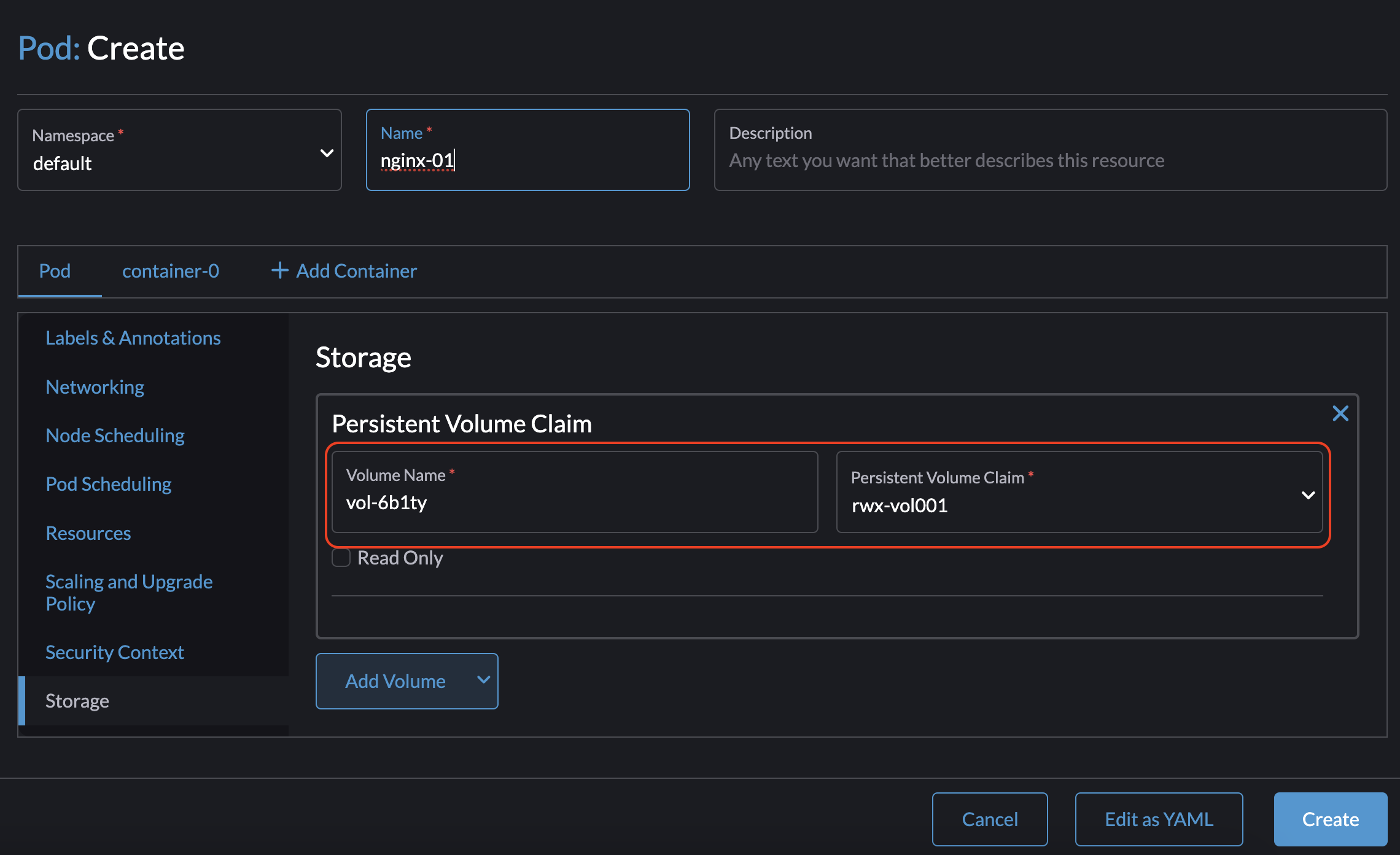 create pod with rwx pvc 01