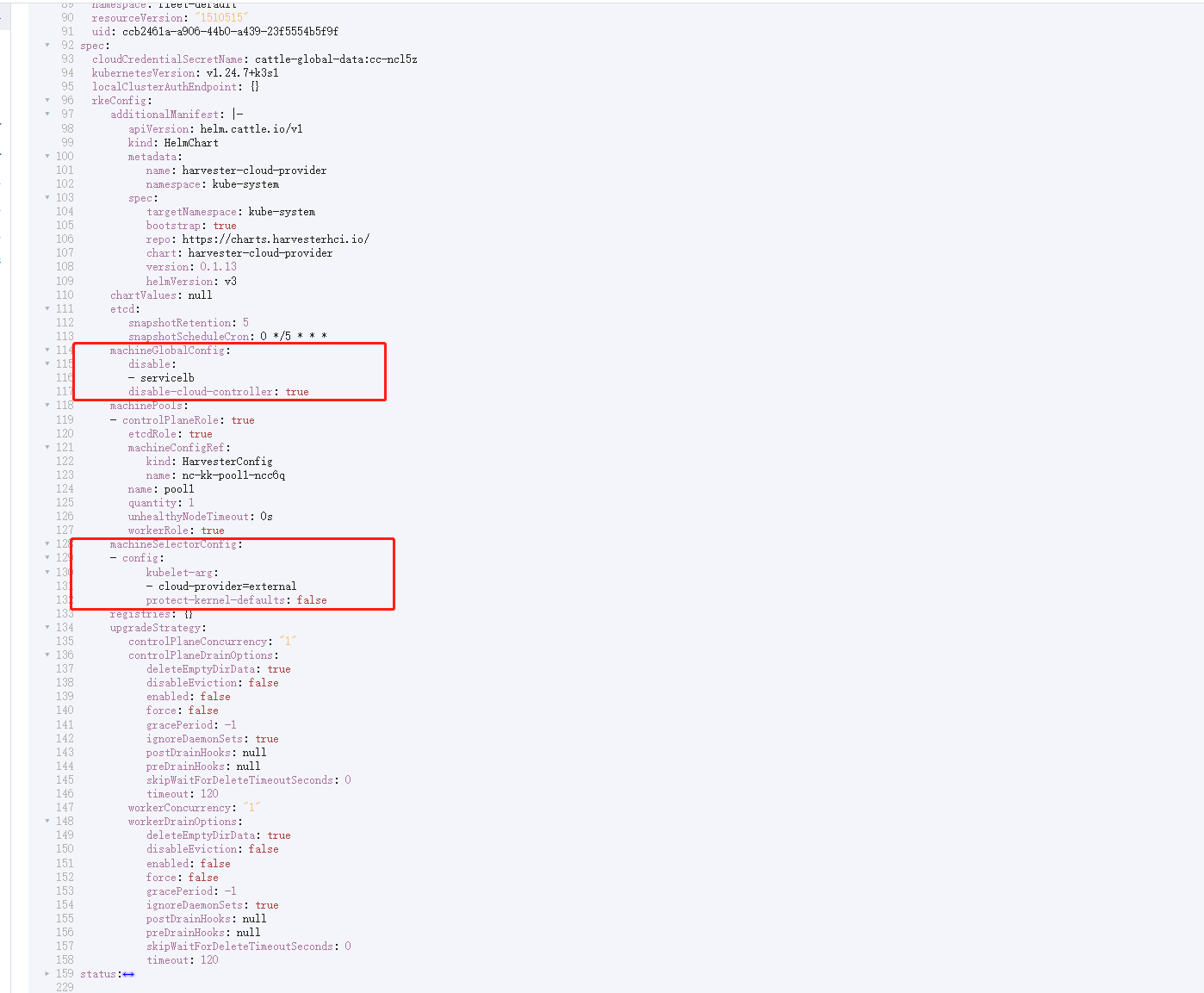 k3s cluster yaml content for harvester cloud provider