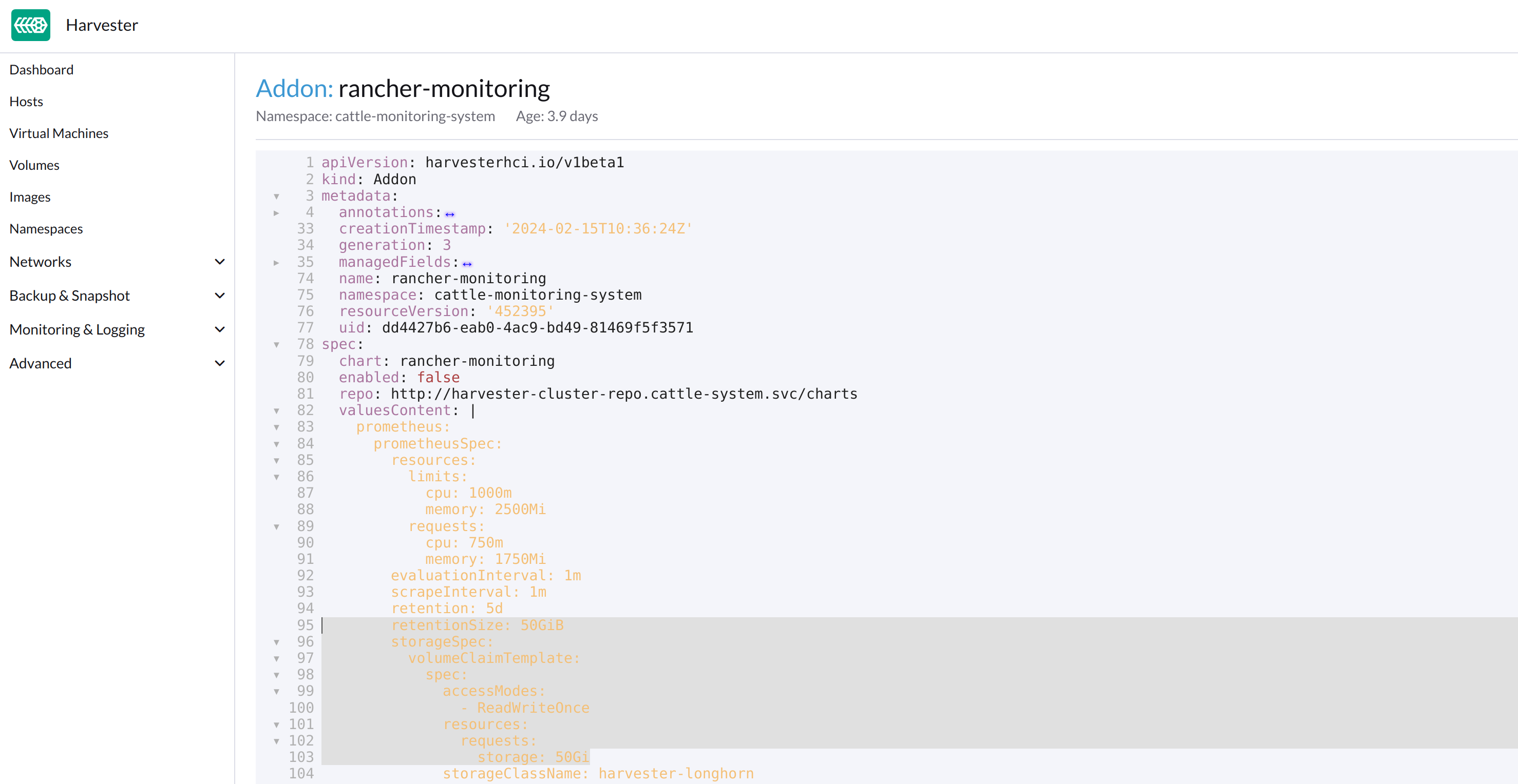 edit rancher monitoring yaml