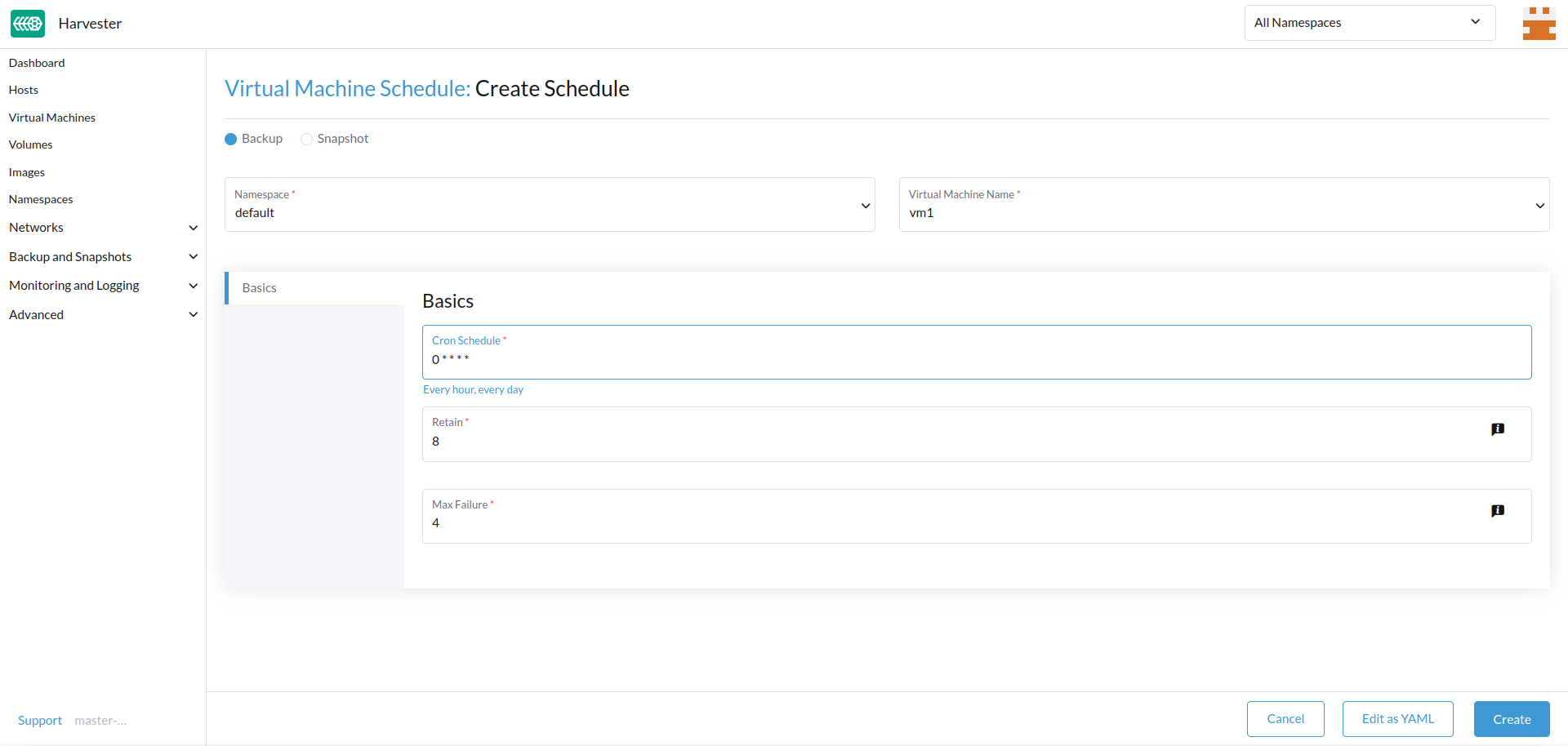 configure schedule