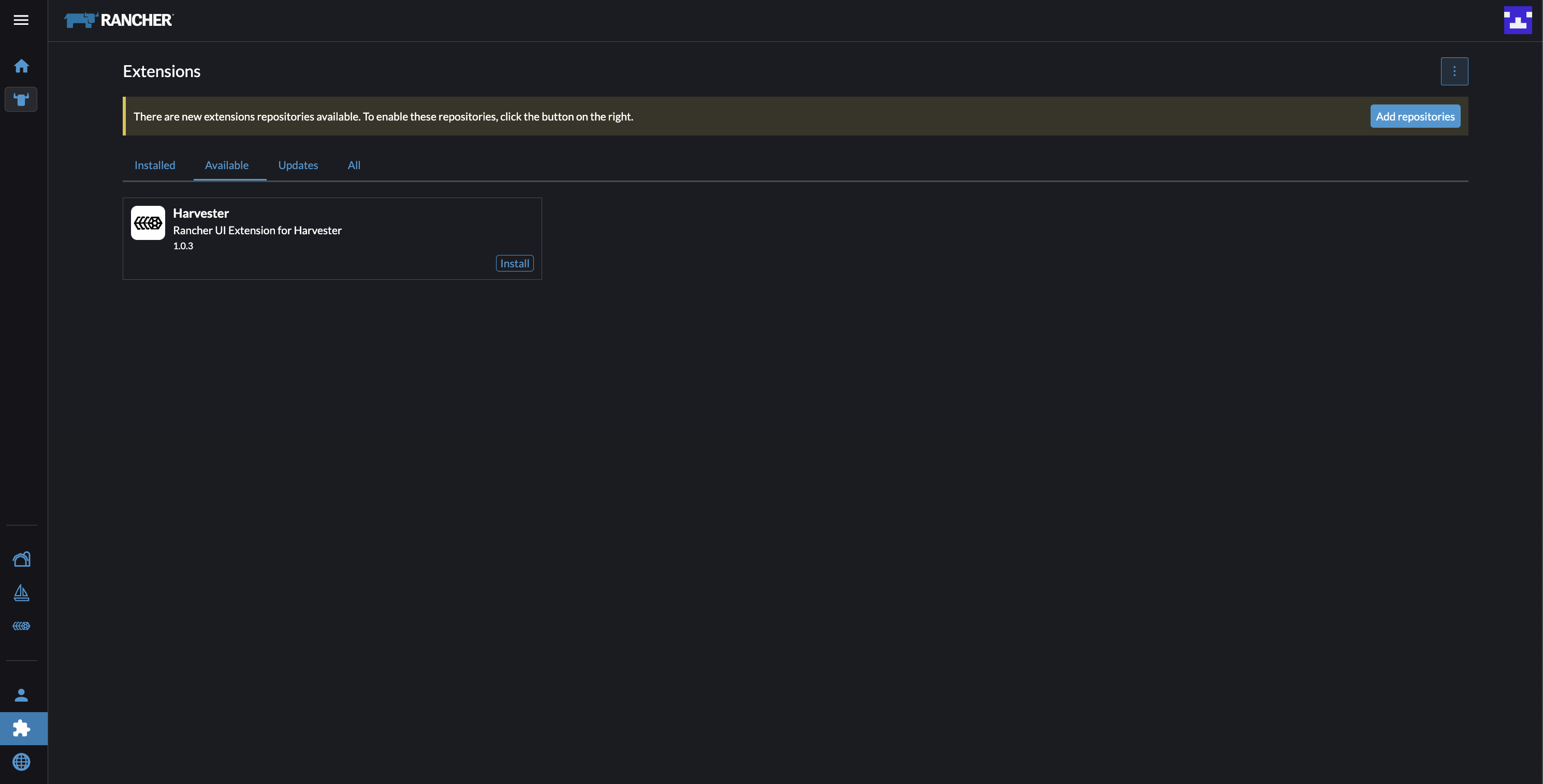 ui extension available tab