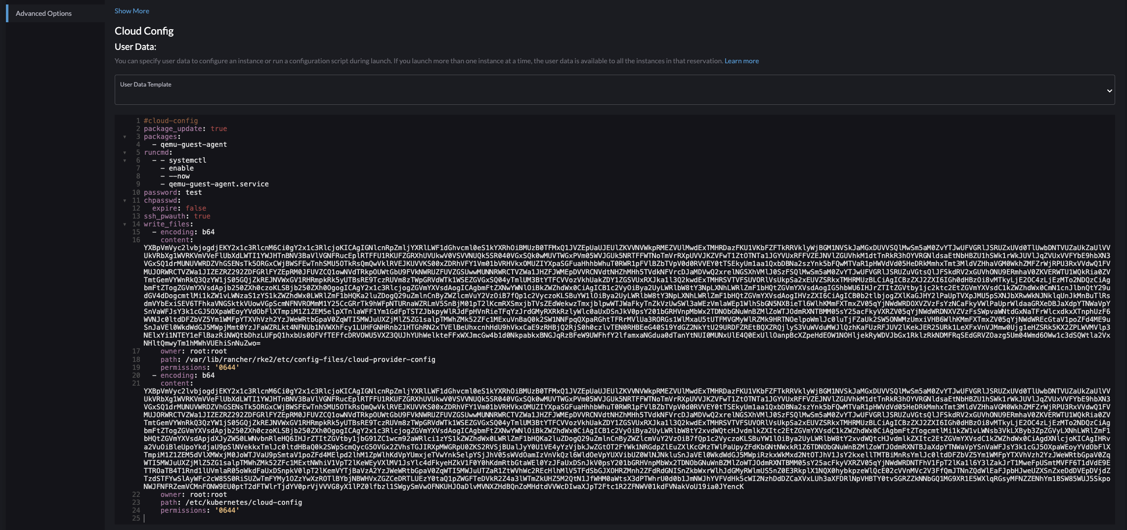 cloud-configを持つVM