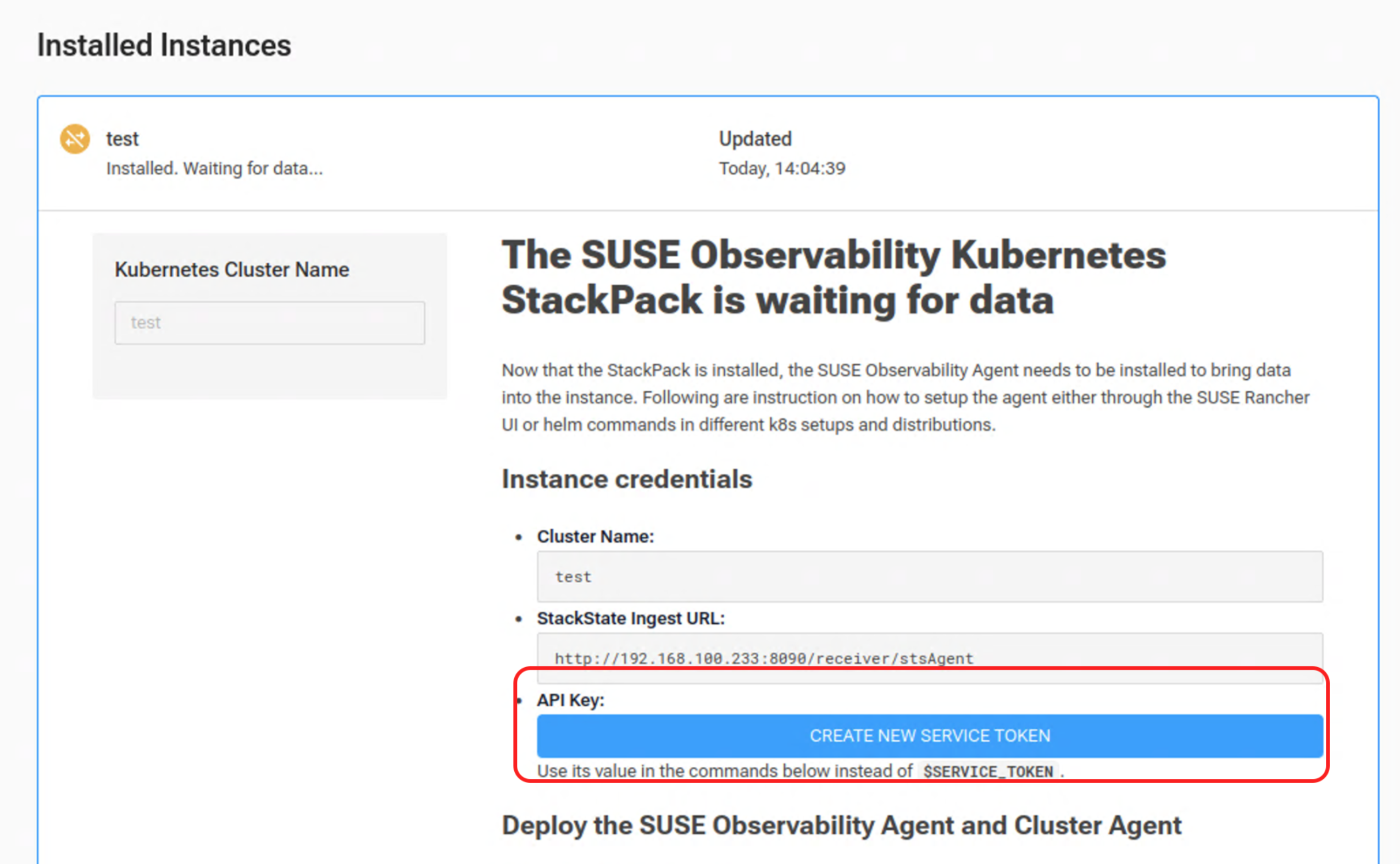New SUSE Observability instance