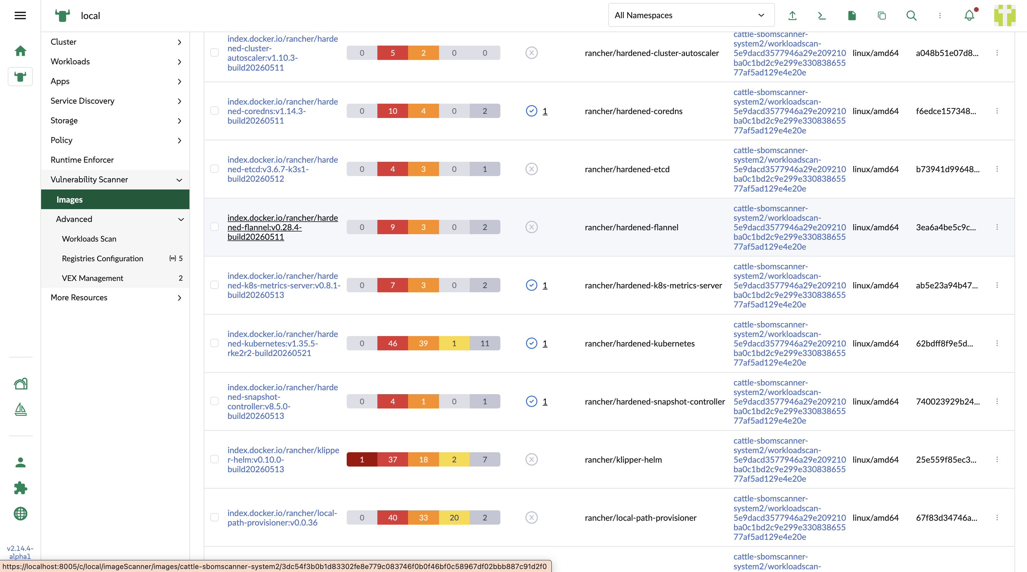 Selecting a workload image