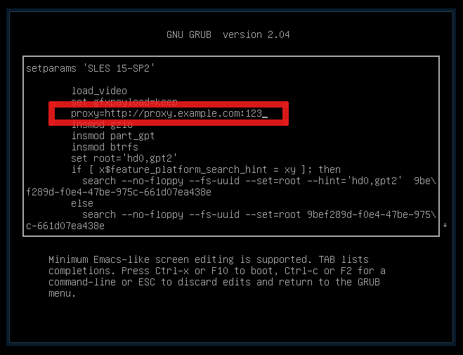 Editor für GRUB-Optionen Editor für GRUB-Optionen
