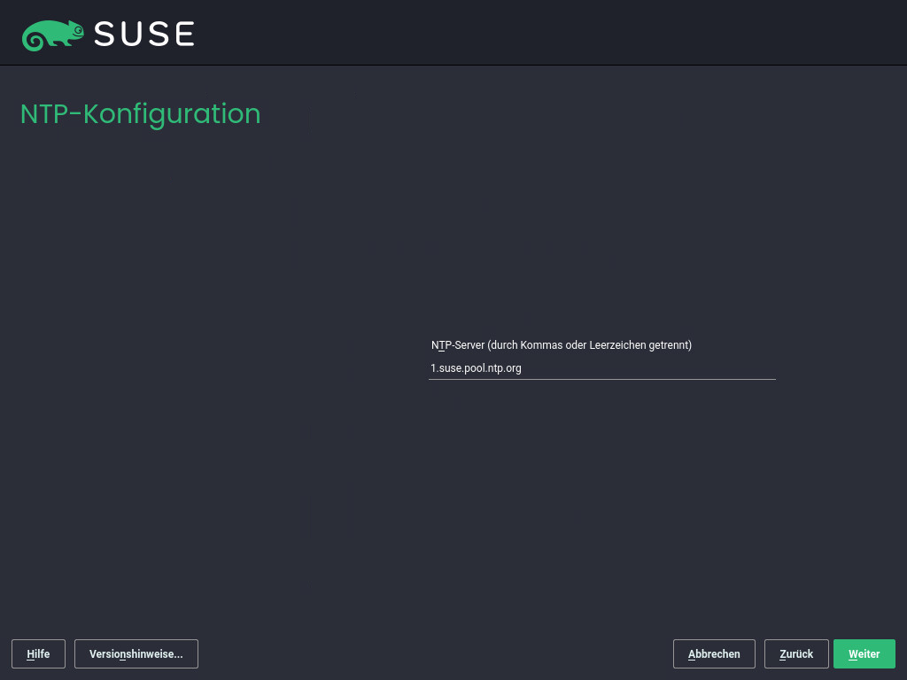NTP-Konfiguration NTP-Konfiguration