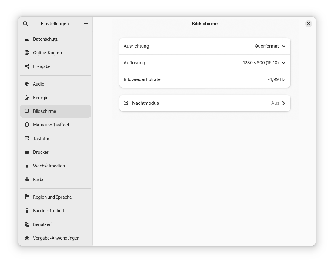 Dialogfeld mit Einstellungen für einen einzelnen Monitor Dialogfeld mit Einstellungen für einen einzelnen Monitor