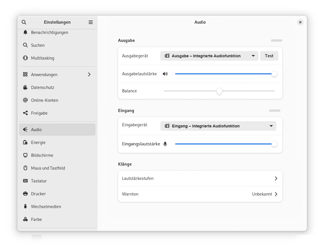 Konfigurieren der Audioeinstellungen im Audio-Dialogfeld Konfigurieren der Audioeinstellungen im Audio-Dialogfeld