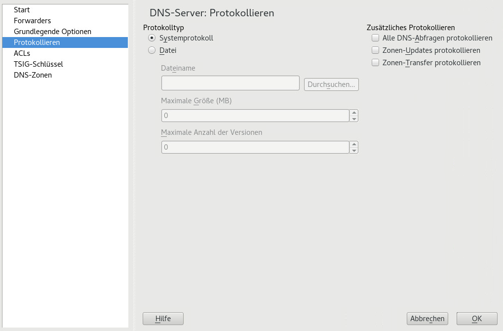 DNS-Server: Protokollieren