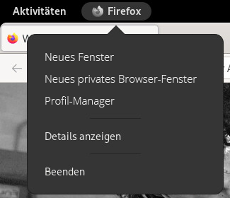 Anwendungsmenü für Firefox