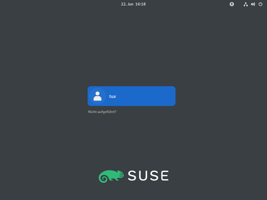 Standardmäßiger GNOME-Anmeldebildschirm