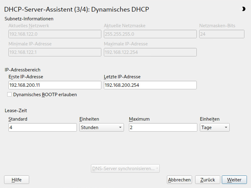 DHCP-Server: dynamisches DHCP