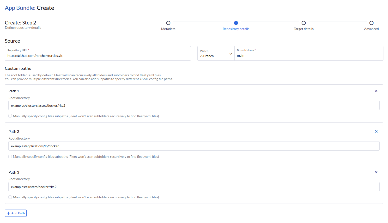 Fleet paths configuration