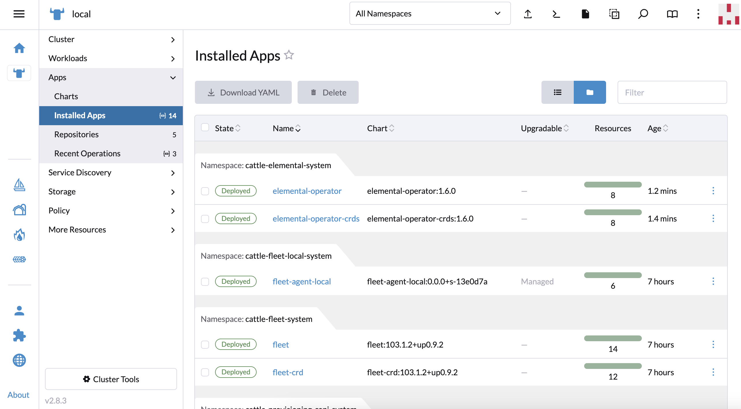 Installieren SUSE® Rancher Prime: OS Manager Operator Screenshot 3