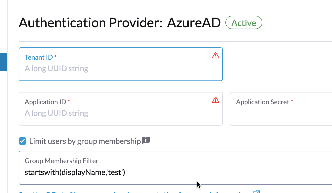Hinzufügen eines Gruppenmitgliedschaftsfilters zu Azure AD