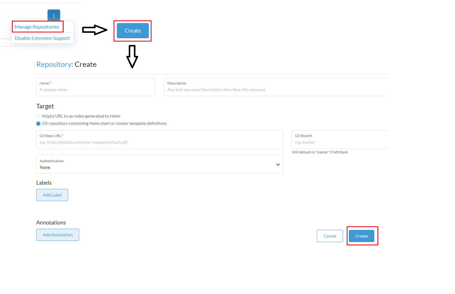 Repositories verwalten