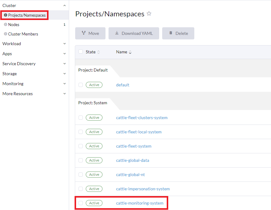 プロジェクト-ネームスペース