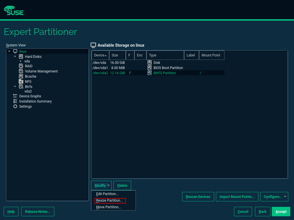 SLES15 SP2 Setup Expert Partitioner3 SLES15 SP2 Setup Expert Partitioner3