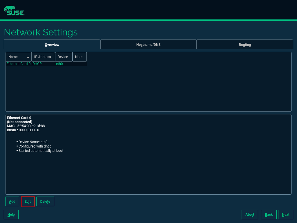 SLES15 SP2 Setup Network Settings SLES15 SP2 Setup Network Settings