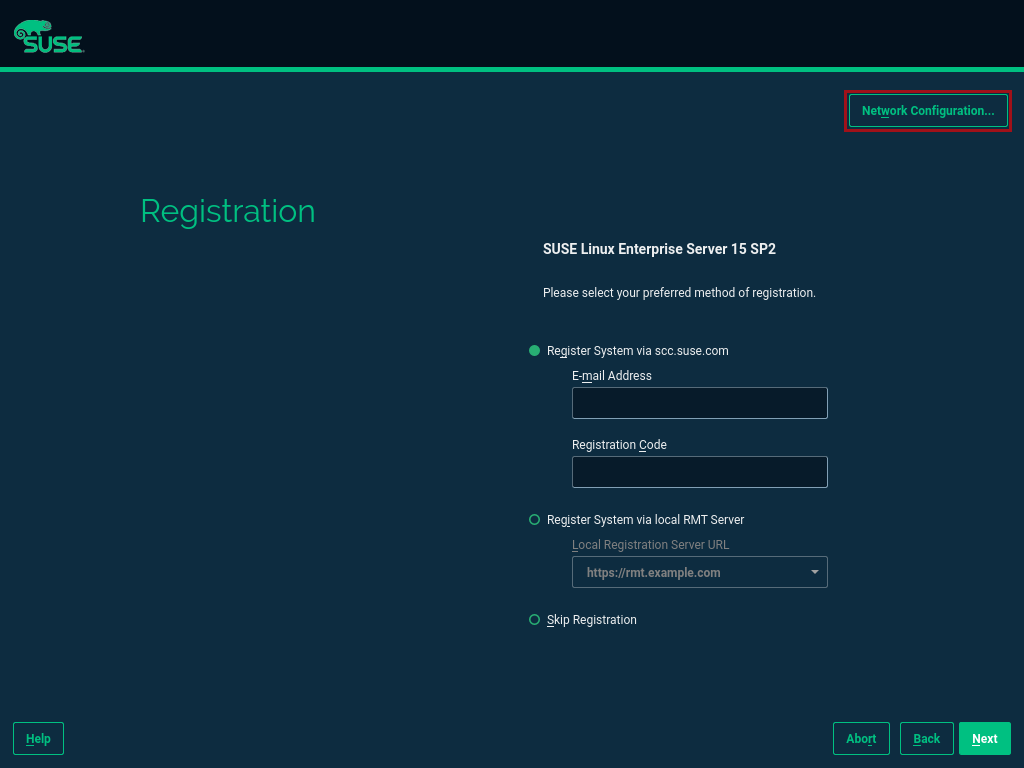 SLES15 SP2 Setup Registration SLES15 SP2 Setup Registration