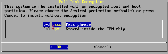 Select method for encryption Select method for encryption