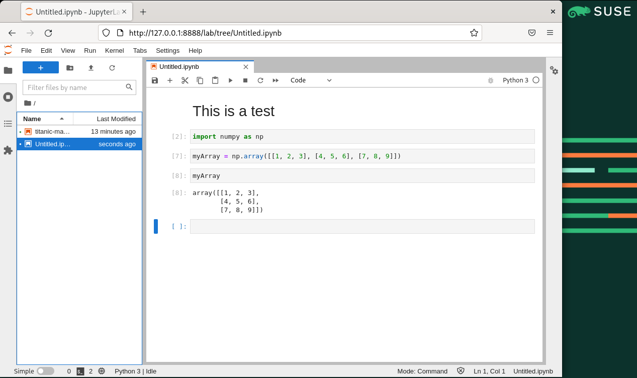 JupyterLab notebook example JupyterLab notebook example