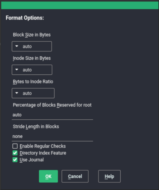 Inode format options