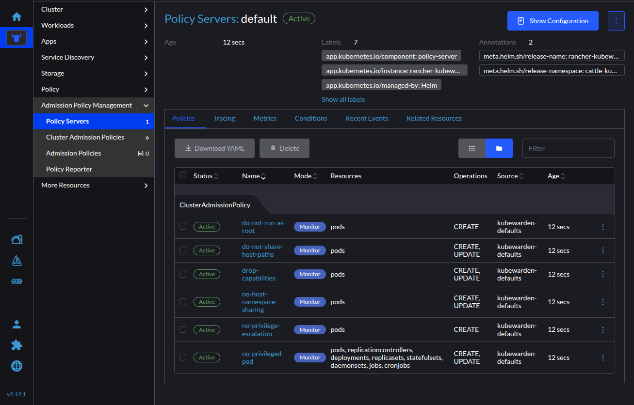 UI Détails du serveur de stratégie