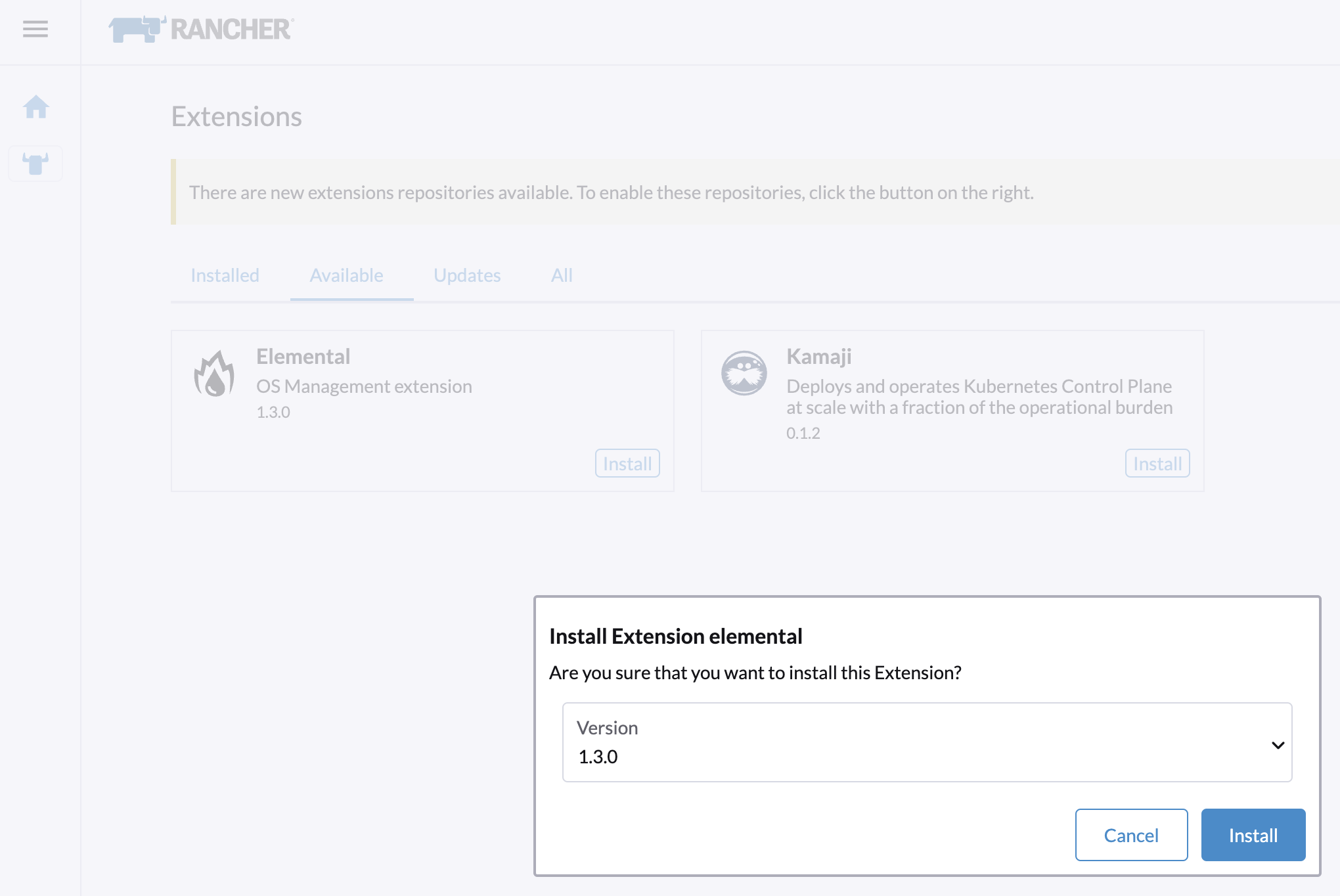 SUSE® Rancher Prime OS Manager plugin install