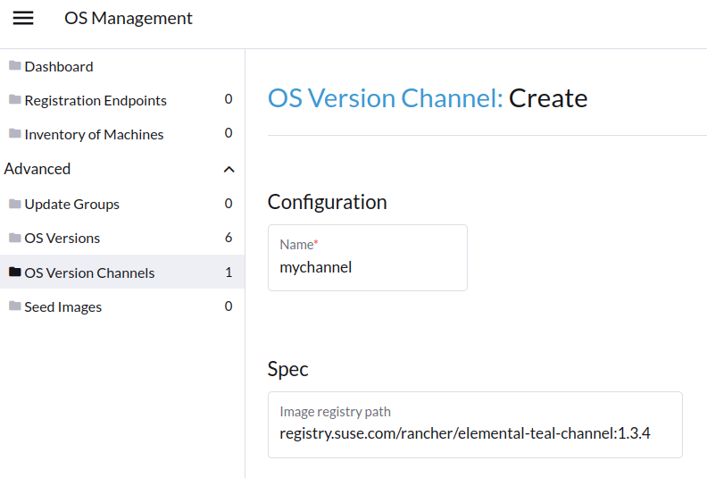 Criar Canal de Versão de SO