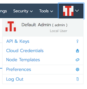 User Settings Menu