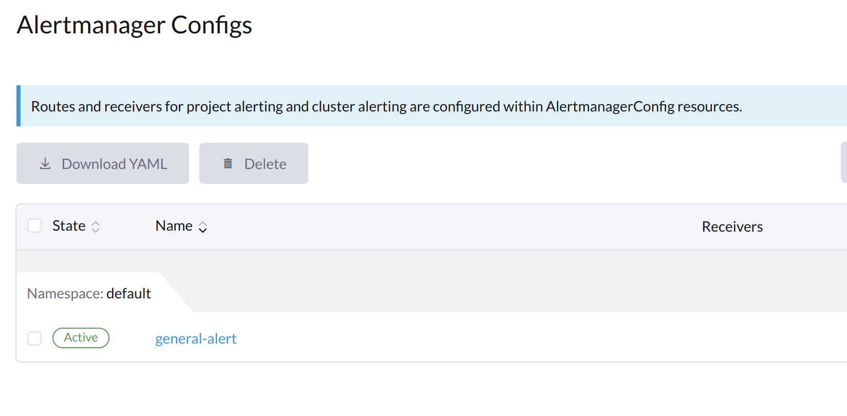 view alertmanager config