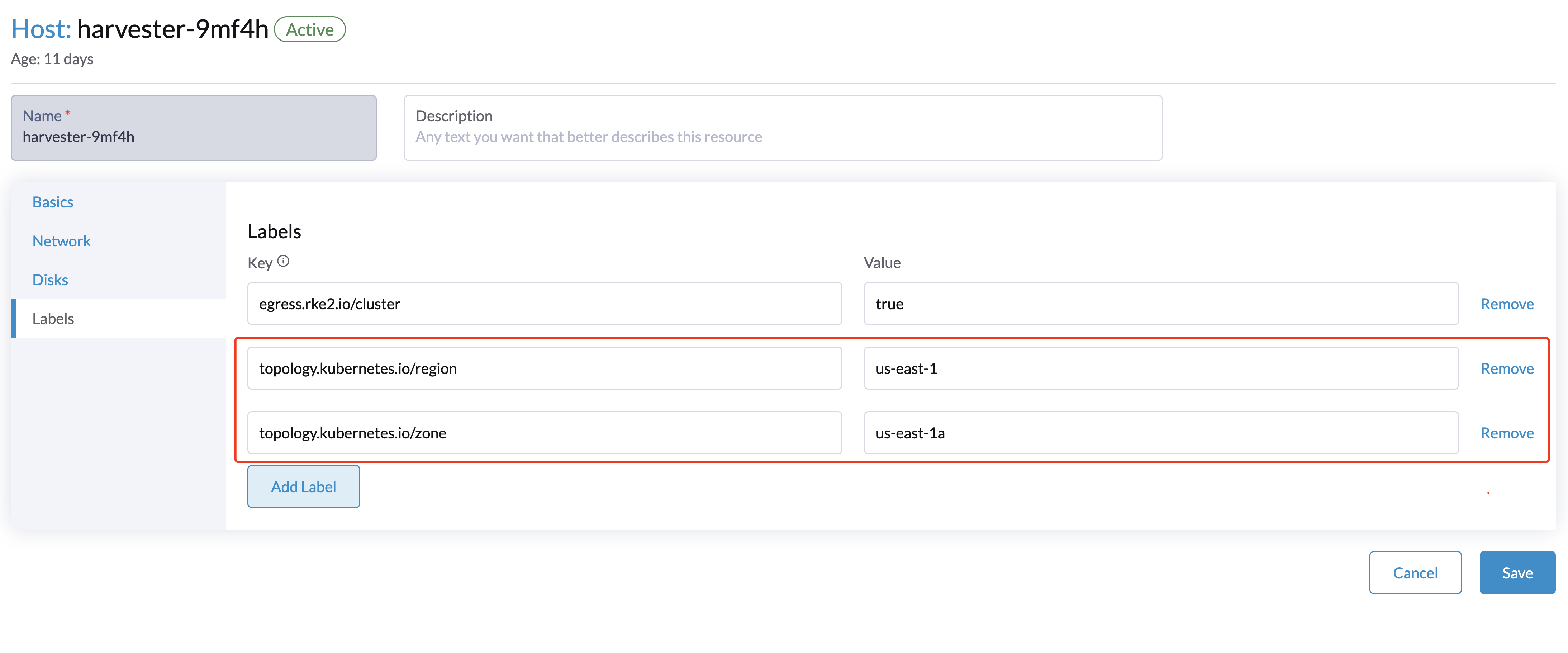 node add affinity labels