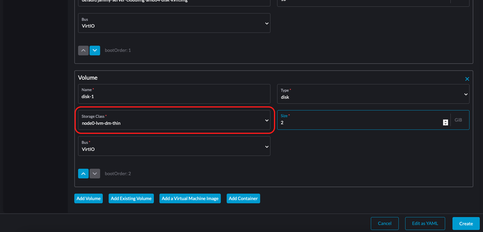 create vm with lvm volume 01