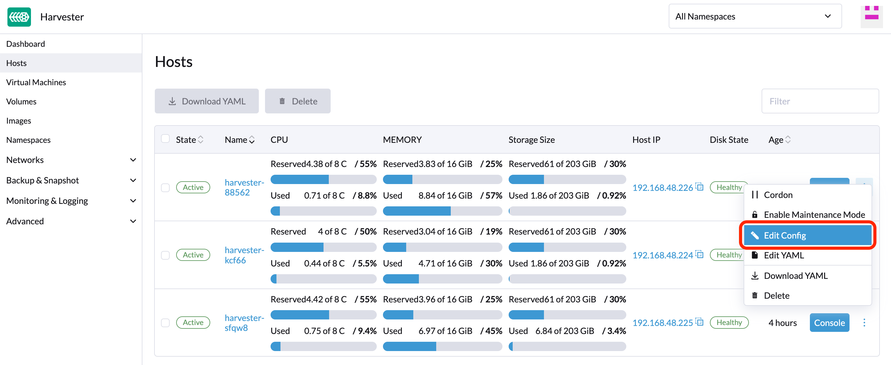 Edit Config