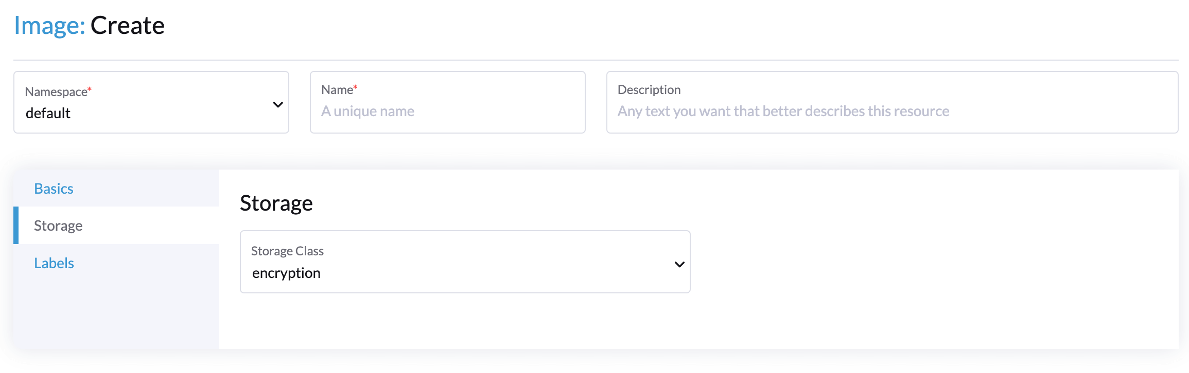 select encryption storage class