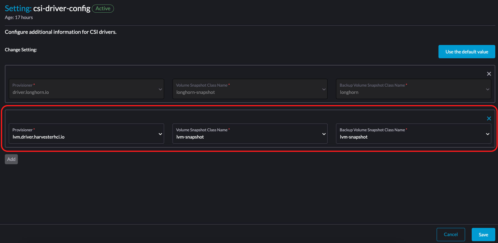 update csi driver config 02