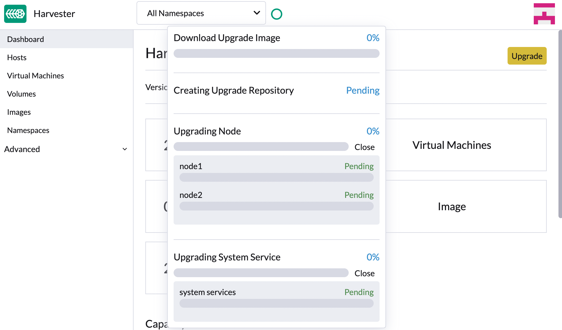 upgrade progress