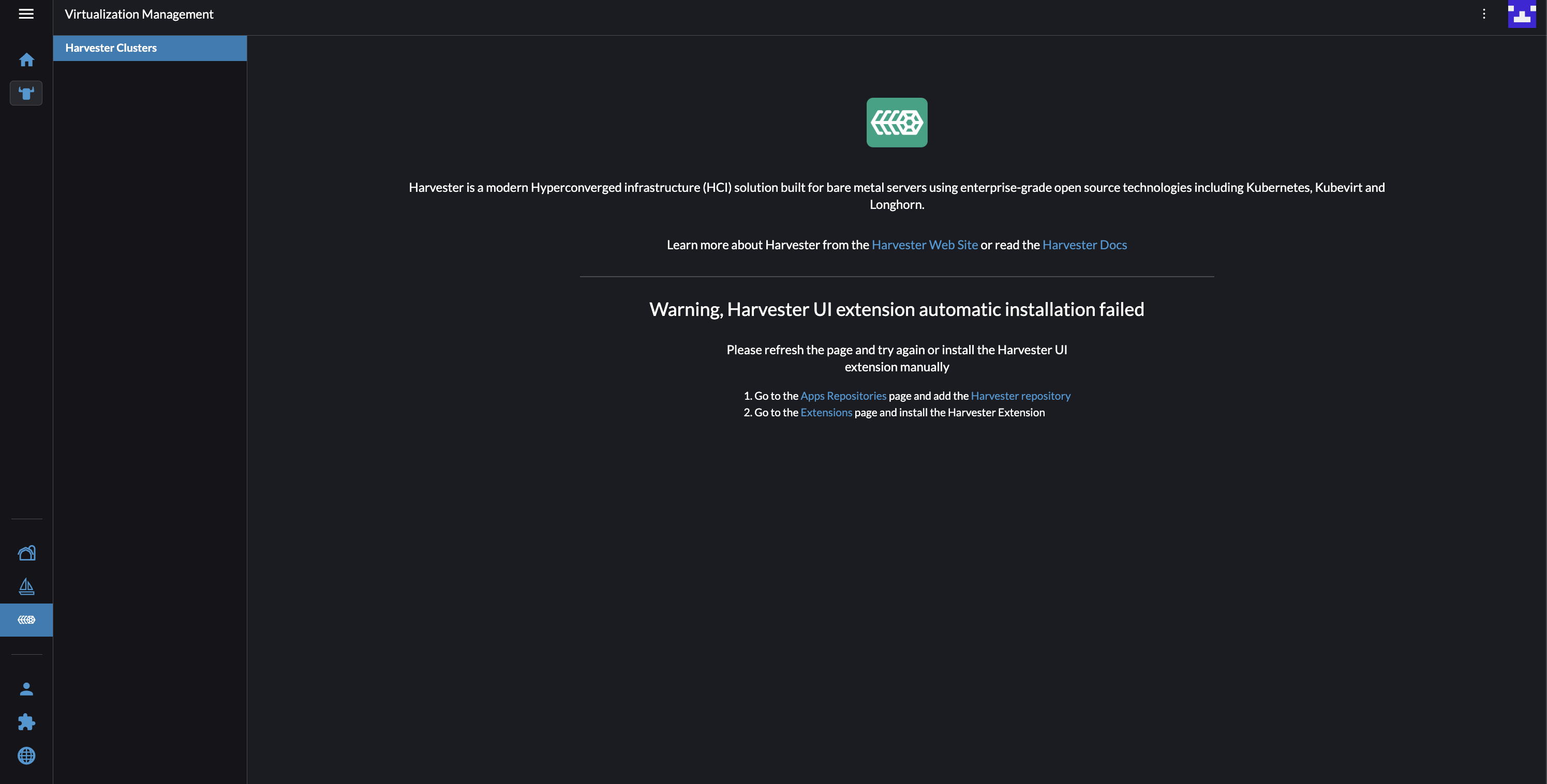 ui extension install failed