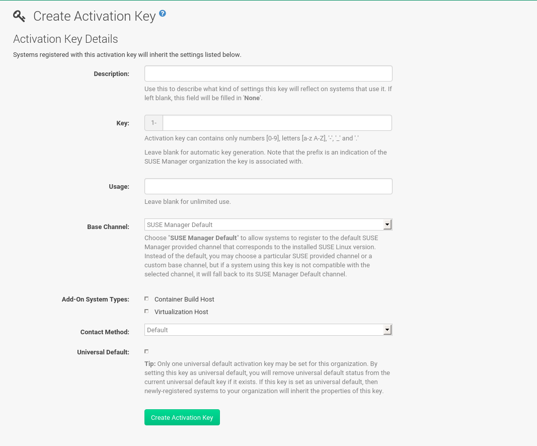 systems create activation key